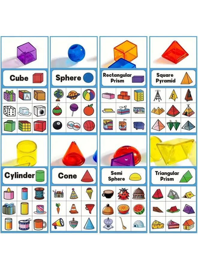 60pcs Translucent Geometric Solids Educational Toys for Light Tables Math Manipulatives Sorting Games - Image 5